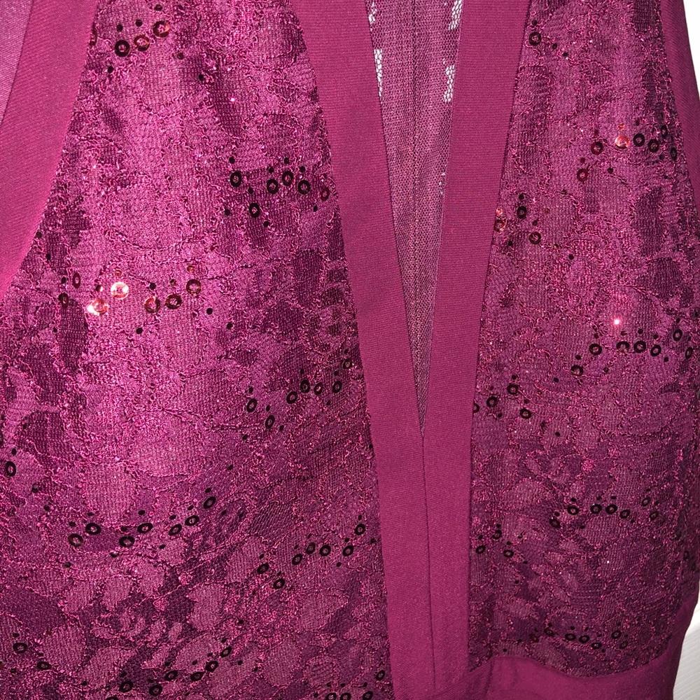 Maroon, Lace Front and Back Dress